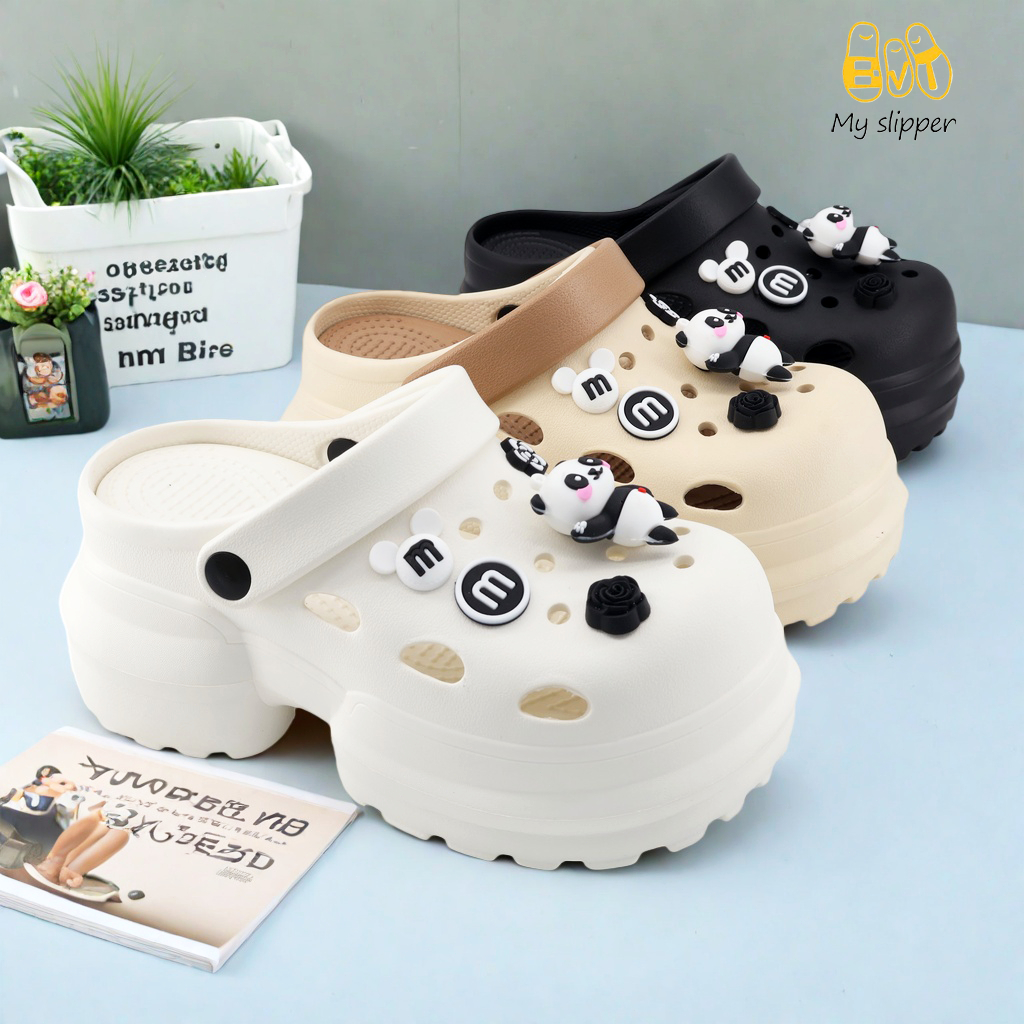 Sendal Wanita Selop Slip On FUJI Permata Platform Anti-Slip Sendal Cewek Tinggi Clogs