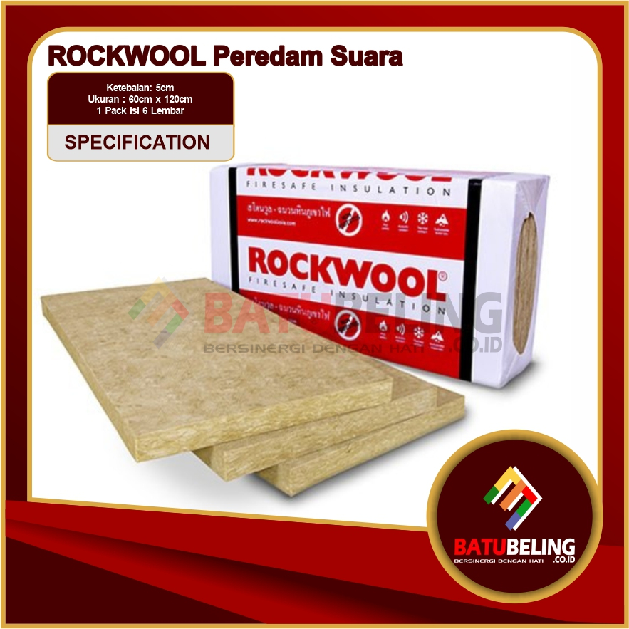 Pack Termurah Rockwool Peredam Suara Density 40, 60, 80, 100 5cm | Busa Peredam Suara | Glasswool