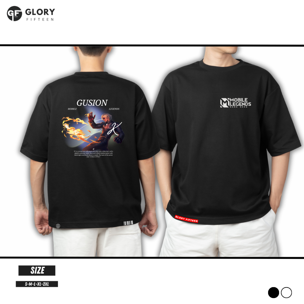 Kaos Hitam Lengan Pendek Motif Skin KOF Mobile Legends MLBB Cotton Combed 24s Premium Pria Wanita