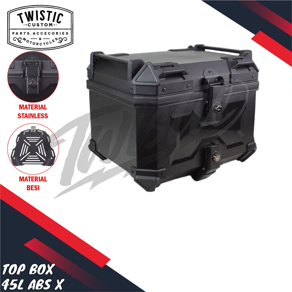 Top Box Pannier Tas Boks Bagasi Box Belakang ABS-X 45L 45 Liter Motor Himalayan Scram Guerilla 450 R