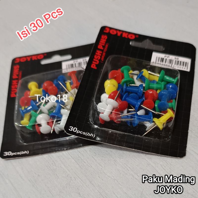 

1 Pack Push Pin Joyko Dan Benefit(Isi 30 Pcs) / Paku Mading