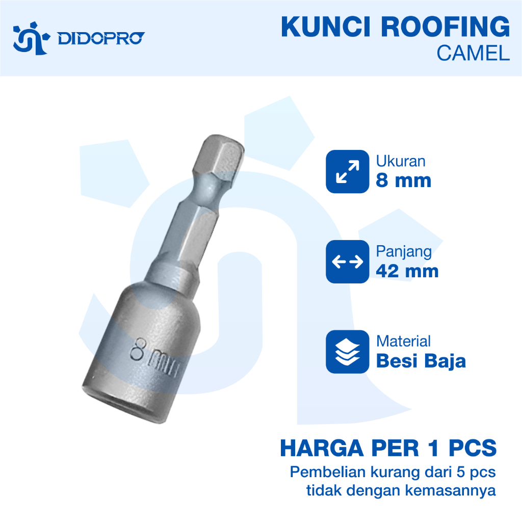 Kunci Sok Drilling / Hex Nut / Mata Roofing Magnet 8mm