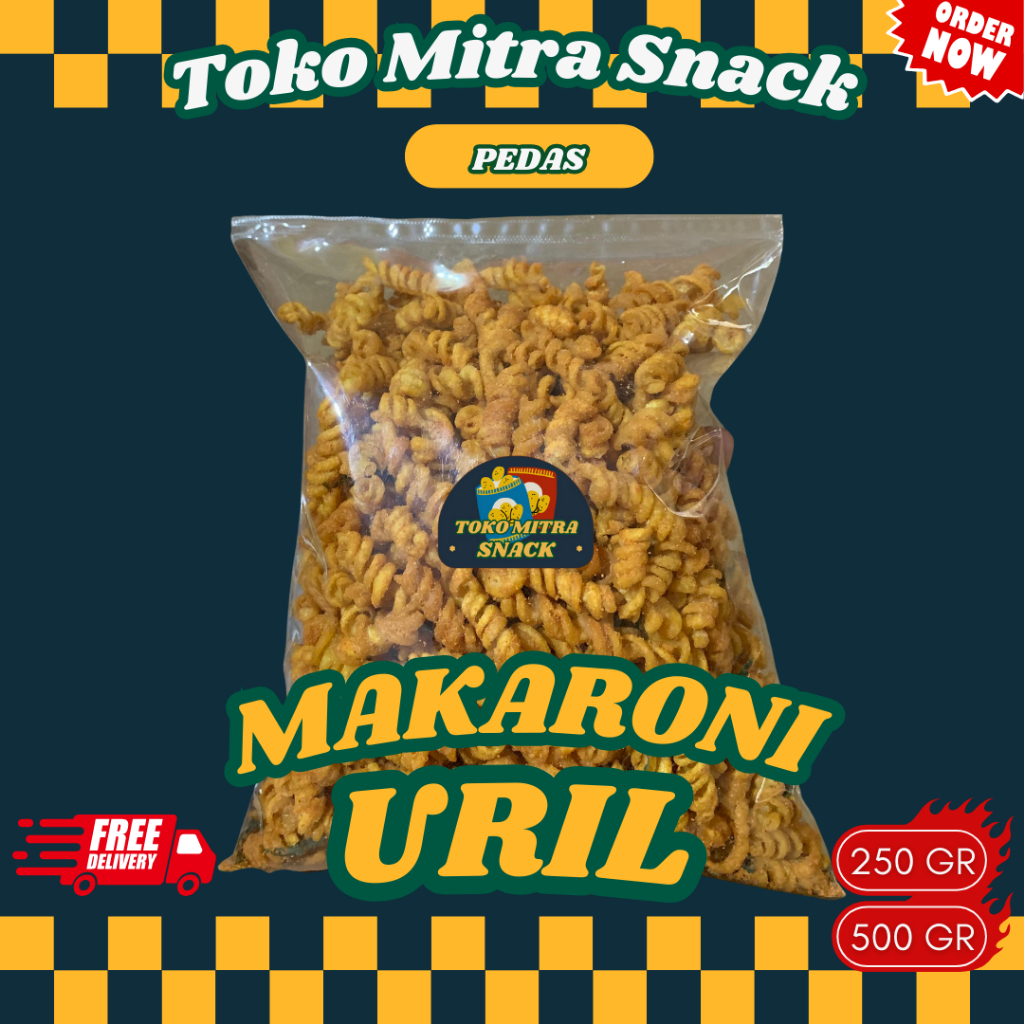 

(250-500 GR) Cemilan Makaroni Uril Pedas Renyah dan Kriuk Khas Ciamis