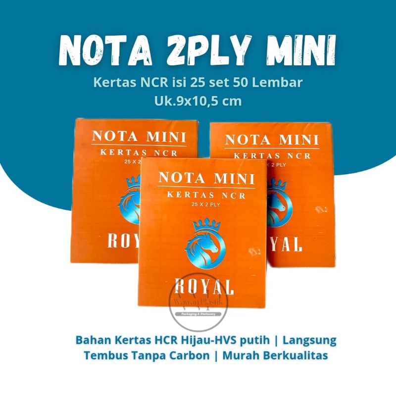 

(10 Buku) Nota Mini 2 Ply NCR Nota Loundry Nota Olshop Ukuran 80mmx105mm Nota 2 Ply Murah