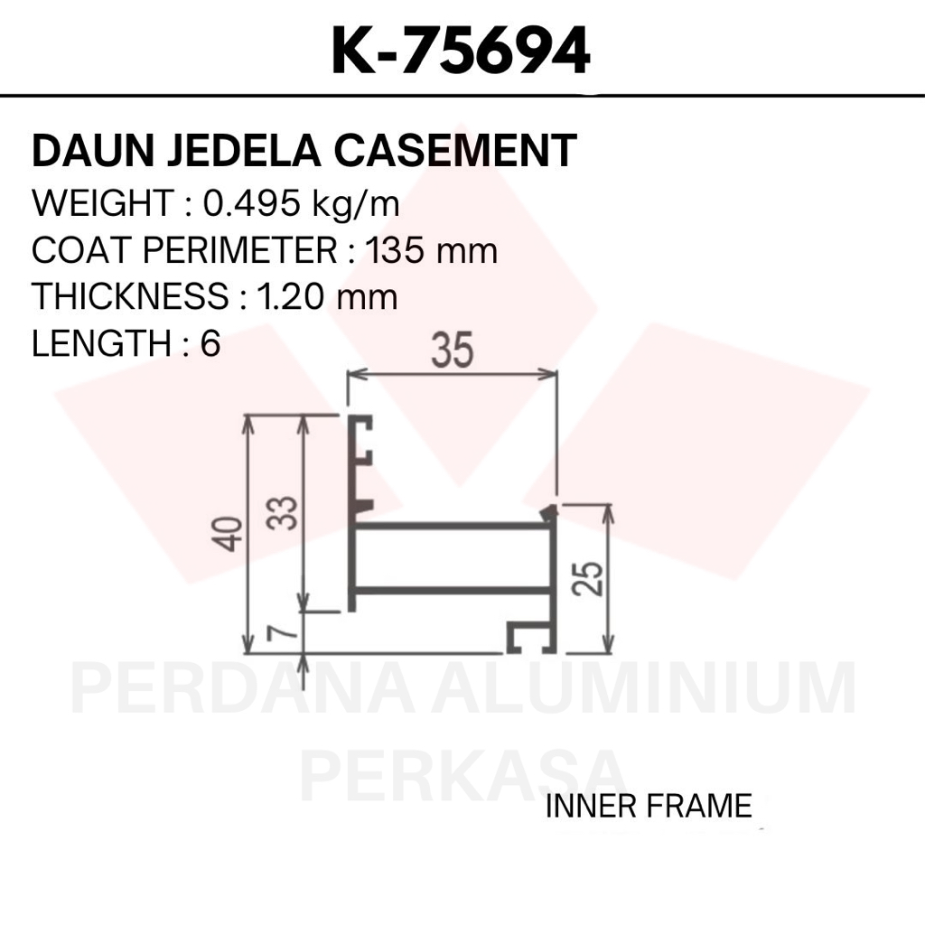 ALUMINIUM BATANGAN BY YKK AP (K-75694)