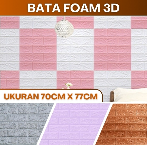 Foam Wallpaper Dinding Sticker Dekorasi Dindin Kamar Tidur Modern Brickfoam Kotak Bata 3 Dimensi