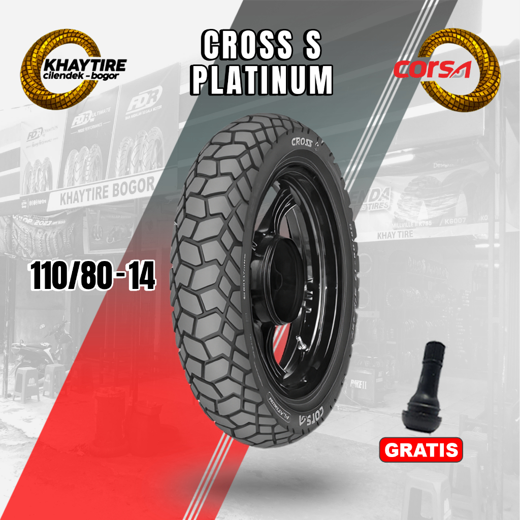 Ban Motor Matic - CORSA CROSS S PLATINUM 110/80 Ring 14 Tubeless