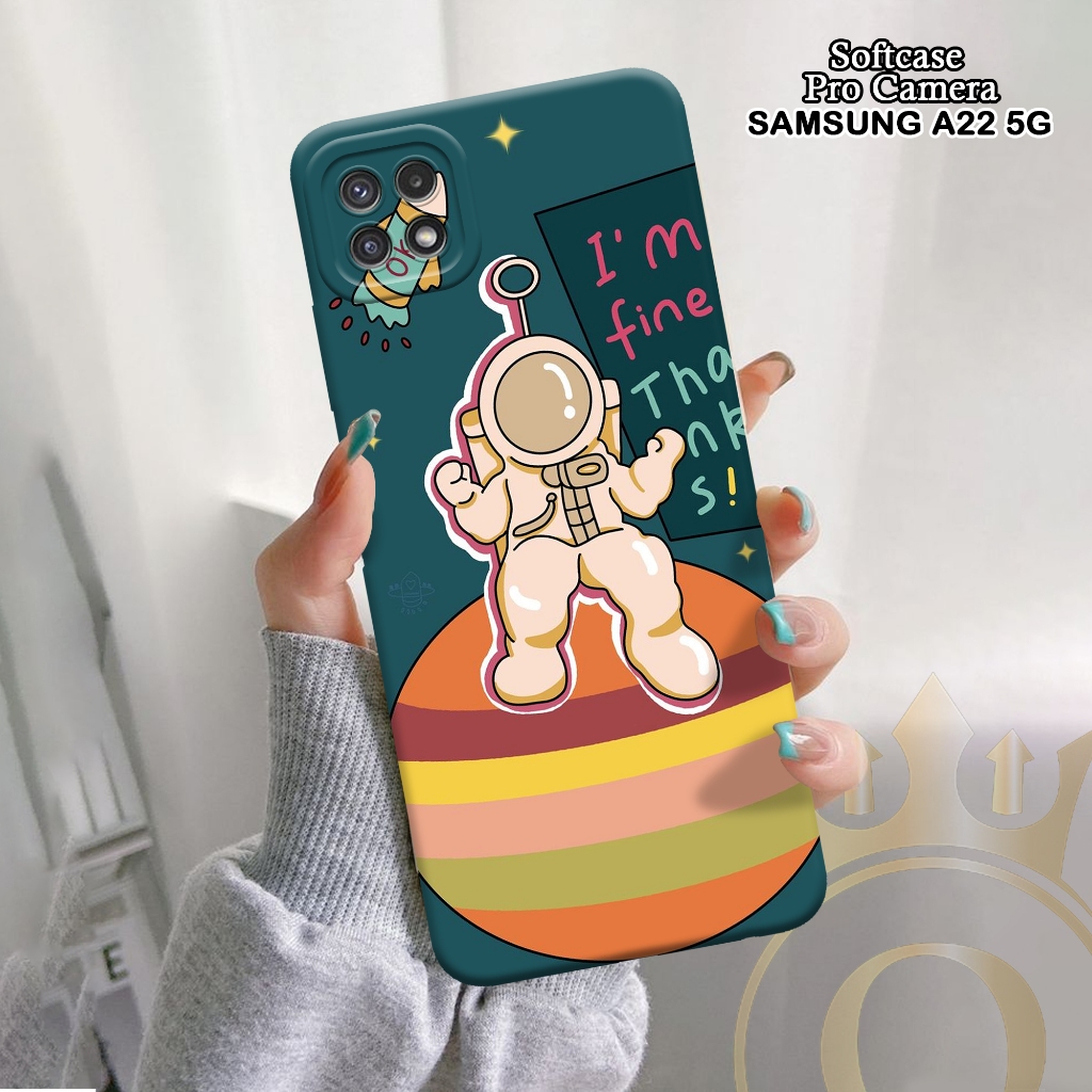 Softcase Samsung Galaxy A22 5G - ORORA - Casing Samsung Galaxy A22 5G - Motif case Astronot - softca
