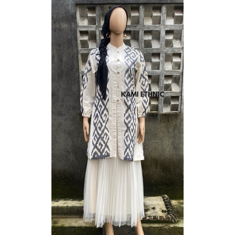 baju tenun couple - tunik tenun - kebaya tenun - seragam keluarga