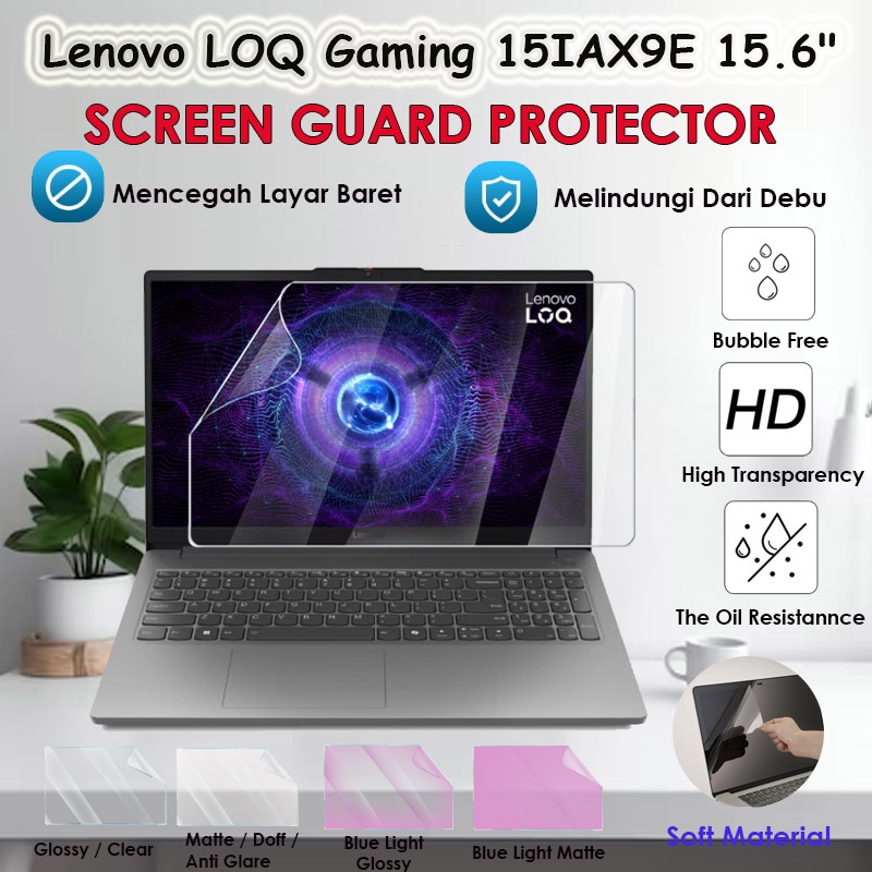Lenovo LOQ Gaming 15IAX9E 15.6" Antigores Pelindung Laptop Screen Guard Protector Glossy Matte Bluer