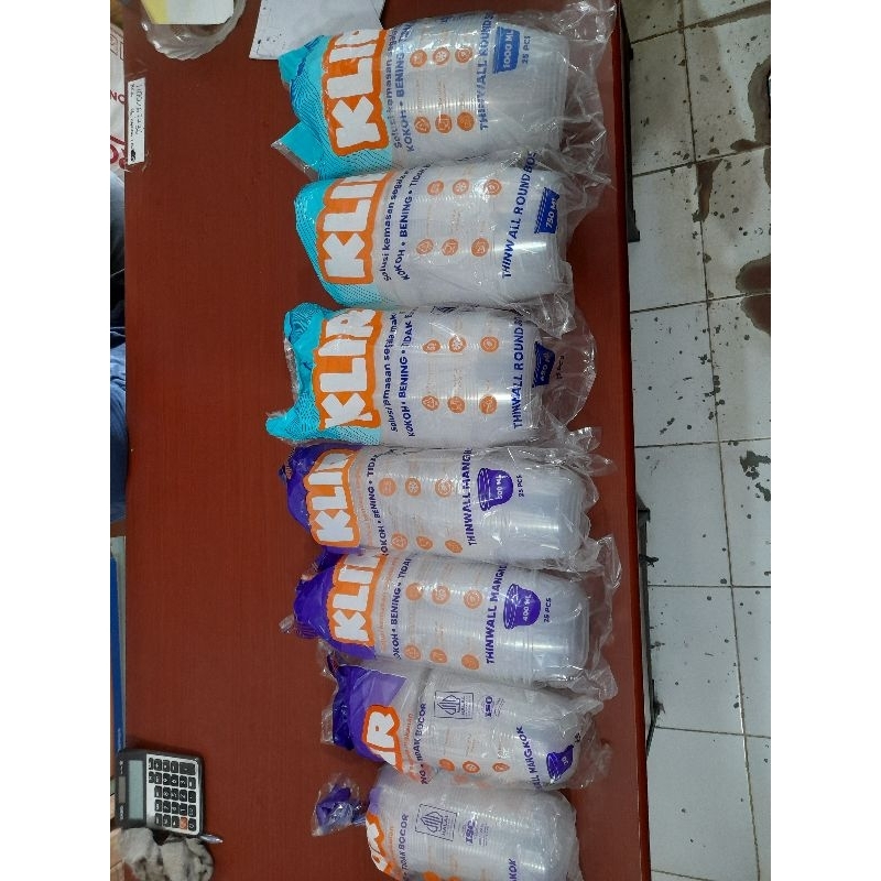 [25pcs] Thinwall Mangkok/Bowl merk Klir Foodgrade Mangkuk Bulat Plastik Kotak Mika Tempat Penyimpana