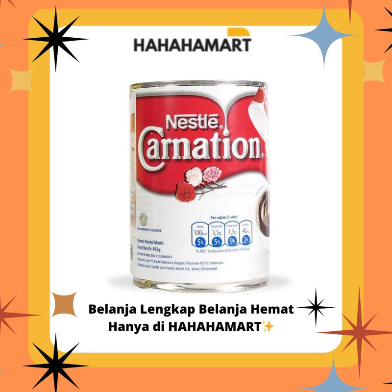 

✨️hahahamart_sby✨️Susu Krimer Kental Manis Carnation 488gr / 495gr (ISI 2 PCS)