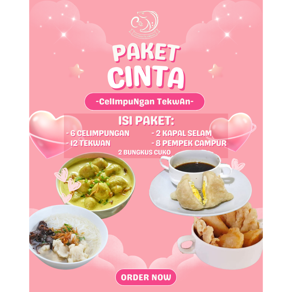 

Paket CINTA (CelImpungan TekwAn) isi 10 PCS Pempek + 12 Tekwan + 6 Celmpungan - Paket Pempek Belida CRP Spesial Valentine | Cemilan dan Oleh-Oleh Khas Asli Palembang