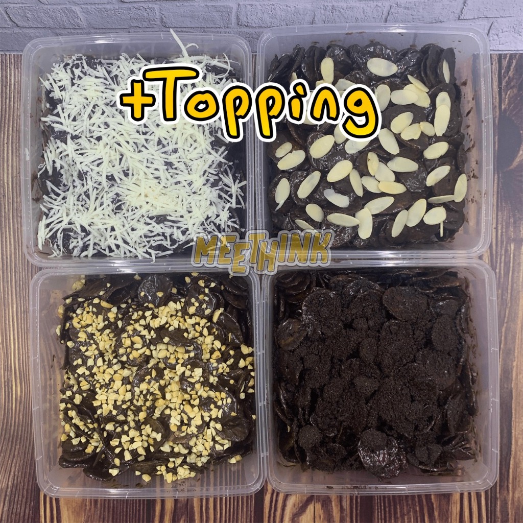 

MURAH BERLIMPAH!!! MEETHINK CHIPS Keripik Pisang Lumer Dark Chocolate Topping Keju FULL COKELAT