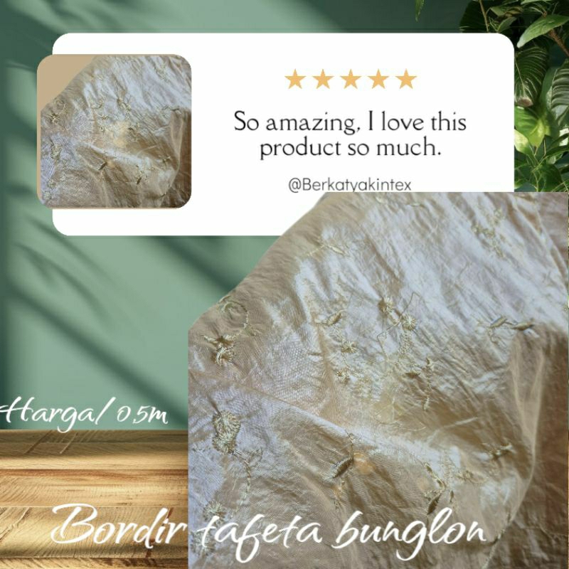 kain bordir tafeta bunglon premium elegan dan mewah