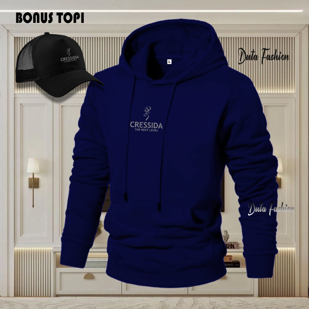 BONUS TOPI... Sweater Hoodie Cressida Text Silver Jaket Pria Wanita Terkeren Jaket Lagi Viral 2025 H