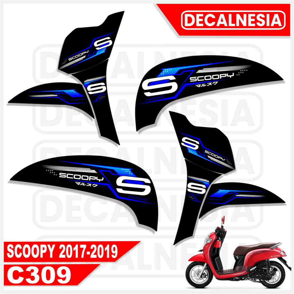 Striping Stiker Motor Scoopy Esp 2019 2018 2017 Sticker List Simple Modif Aksesoris C309