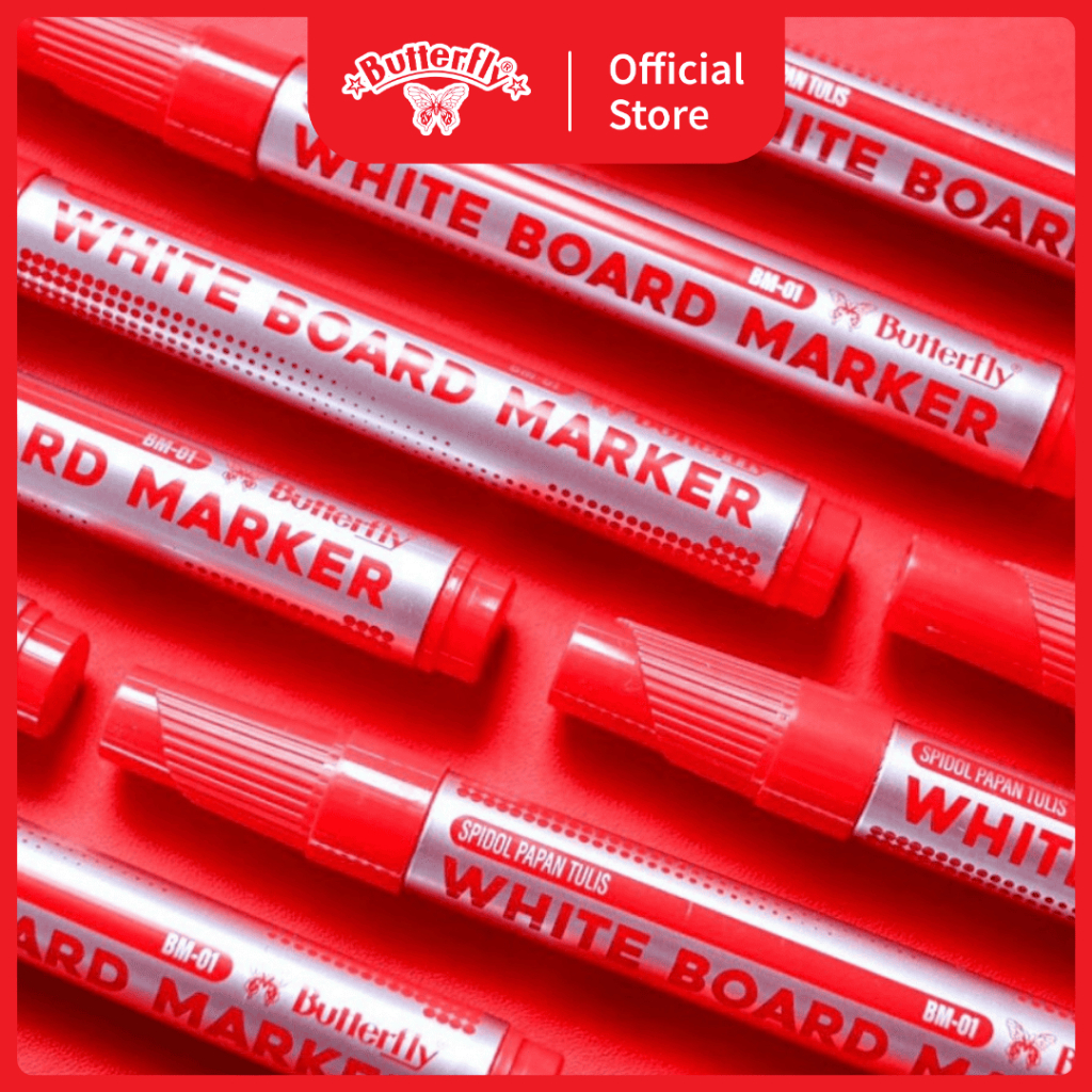 

Butterfly Whiteboard Marker - Spidol Papan Tulis Putih - MERAH