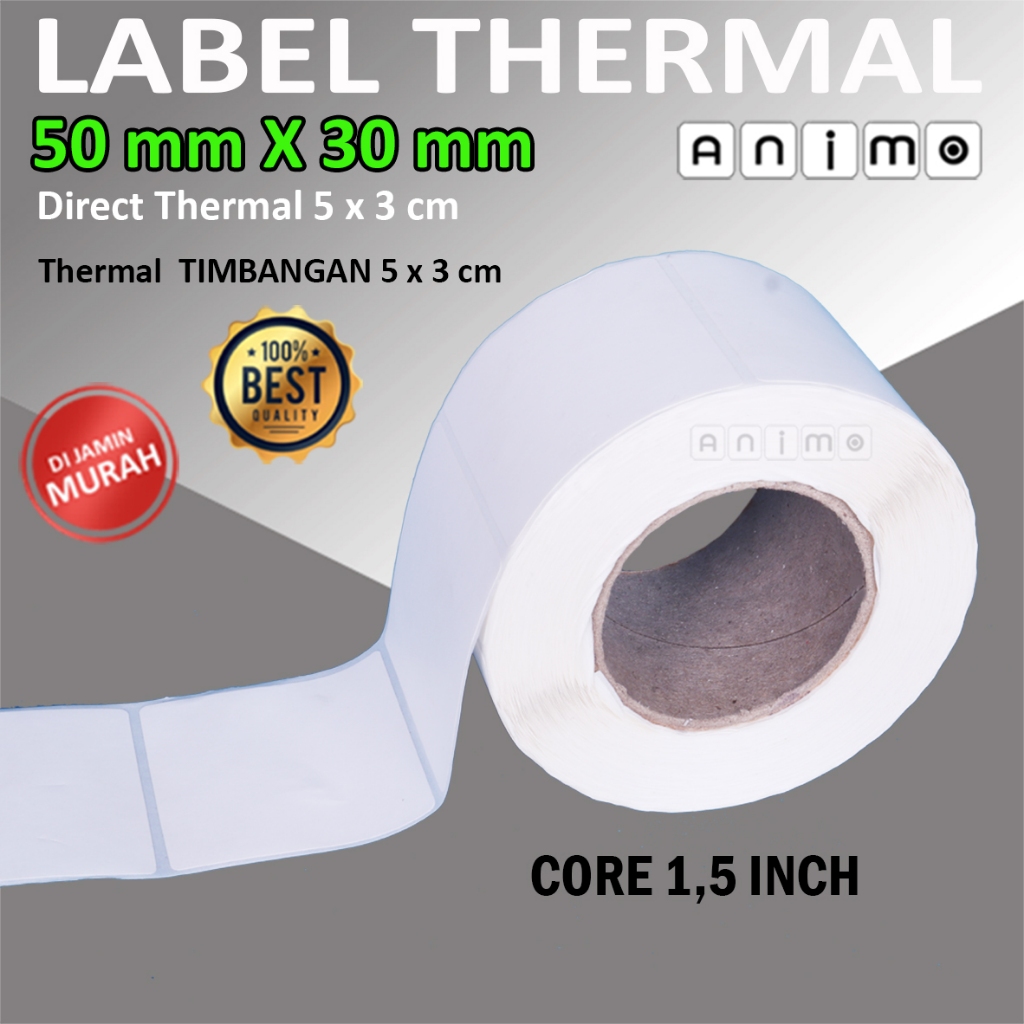 

LABEL THERMAL TIMBANGAN DIGITAL 50 X 30 MM - LABEL BARCODE 50X30 MM - Direct Thermal 5 X 3 CM - Stiker Thermal 50 x 30 MM