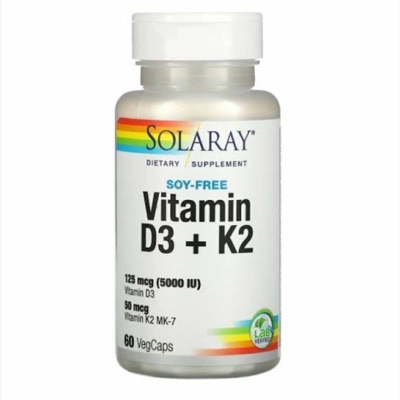 SOLARAY VITAMIN D3+K2 5000IU 60 KAPSUL ASLI