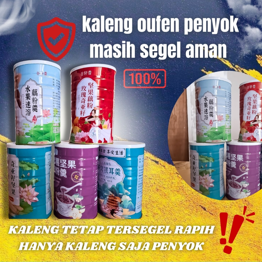 Ay00 KALENG PENYOK BUNDLING HEMAT 3 KALENG (SEGEL AMAN) BPOM All VARIAN BUBUK AKAR LOTUS ROOT