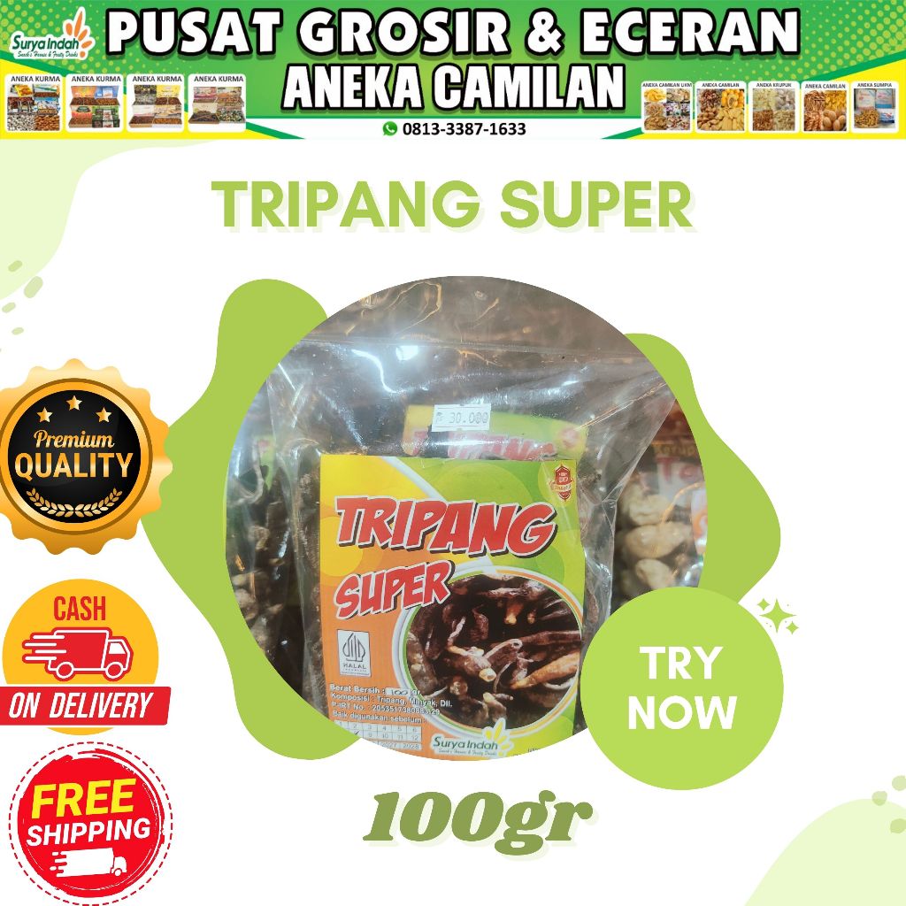 

Kerupuk Tripang Super packing 100gr Kwaltas Premium Surya Indah Jombang