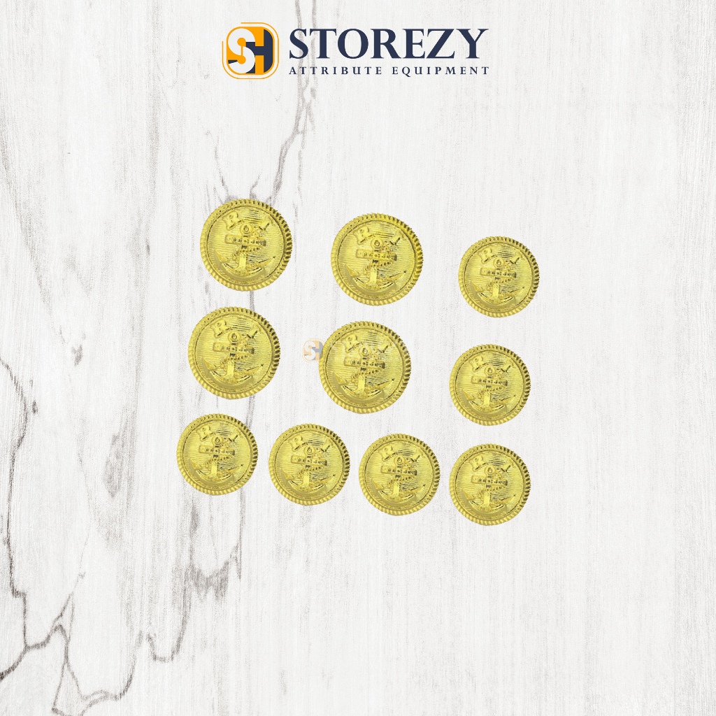 Kancing PDU 2 TNI AL / PDU 4 TNI AL / Kancing Satuan / Bangkok Non Braso Gold Metal