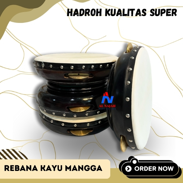 Rebana Hadroh Jepara Kayu Mangga Ukuran 30 cm Kualitas Super