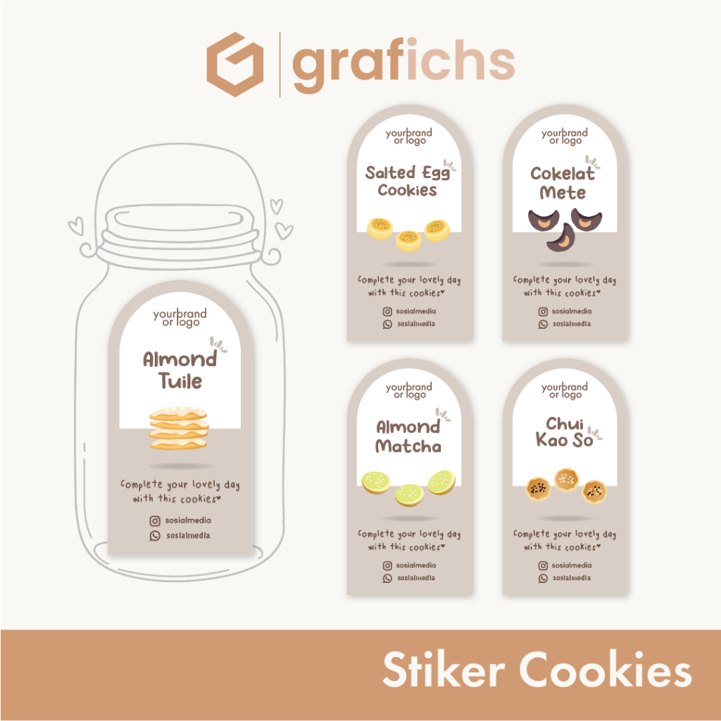 

Stiker Round Top Kue Cookies GISK34 by Grafichs