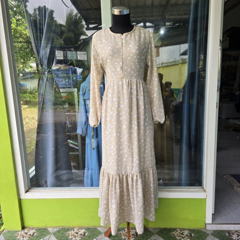 Gamis Terbaru Rempel Bawah/ Gamis Motif Bunga/ Gamis Motif
