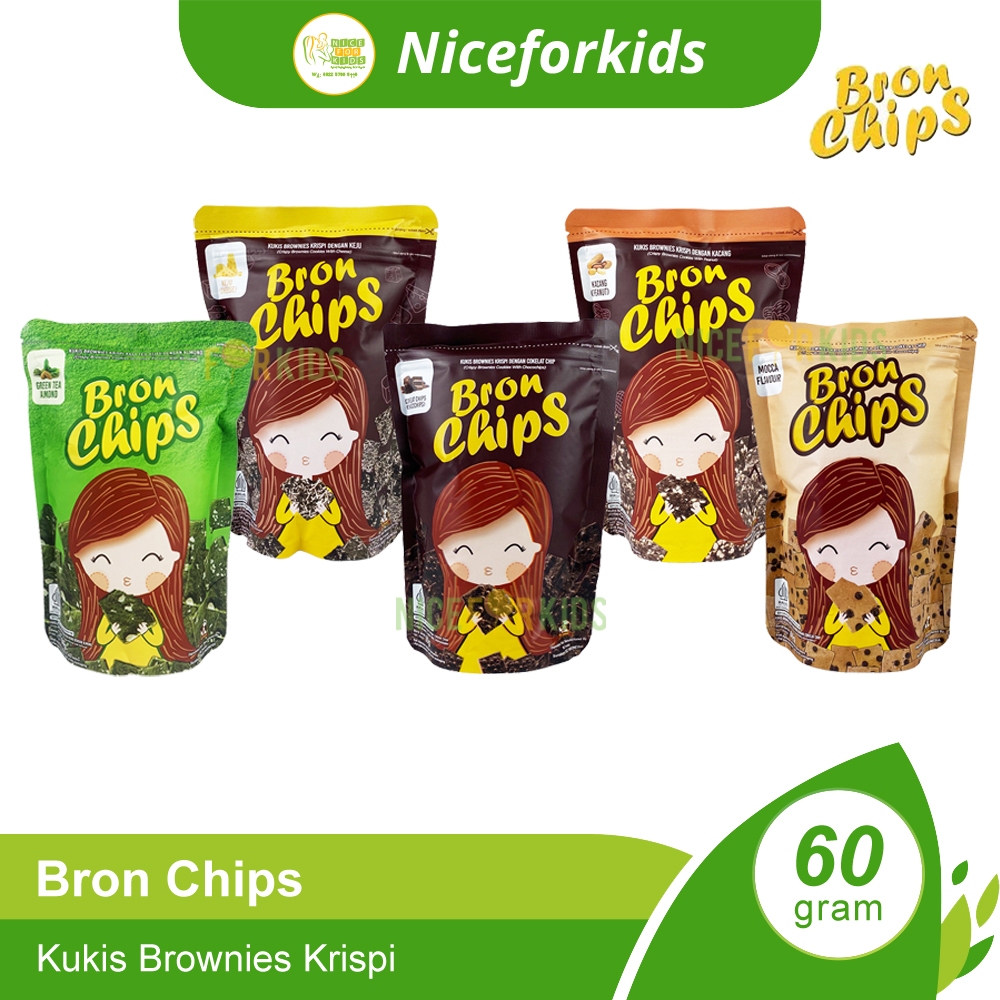 

BronChips Brownies Cookies Krispi / Cemilan Bron Chips Kukis Keripik Brownies Kue Kering