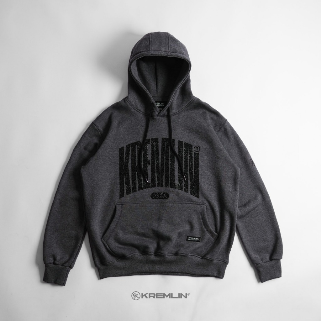 KREMLIN Pullover Hoodie Typo Graphic HD Caviar - Surge