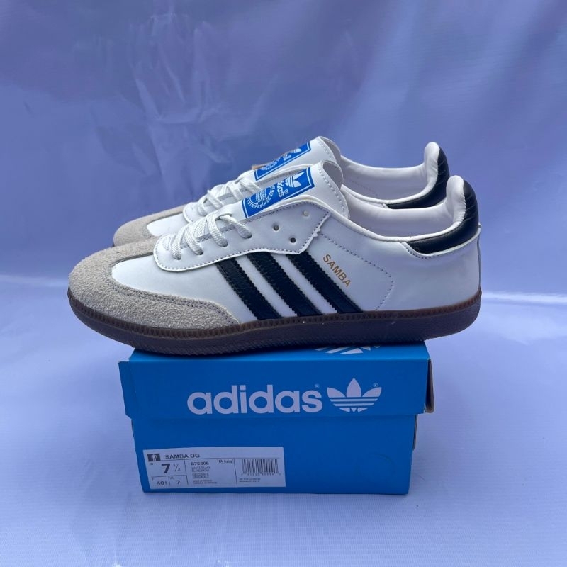 Sepatu Adidas Samba OG Putih Lis Hitam