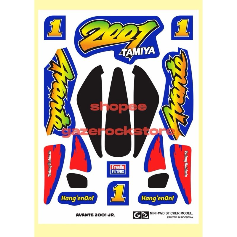 Stiker Tamiya Avante 2001 Jr. Cutting Vinyl