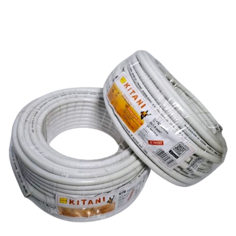 Kabel Listrik NYM 2×1,5 Kitani-Kabel Kitani-SNI-LMK-Warna Putih-Harga Permeter