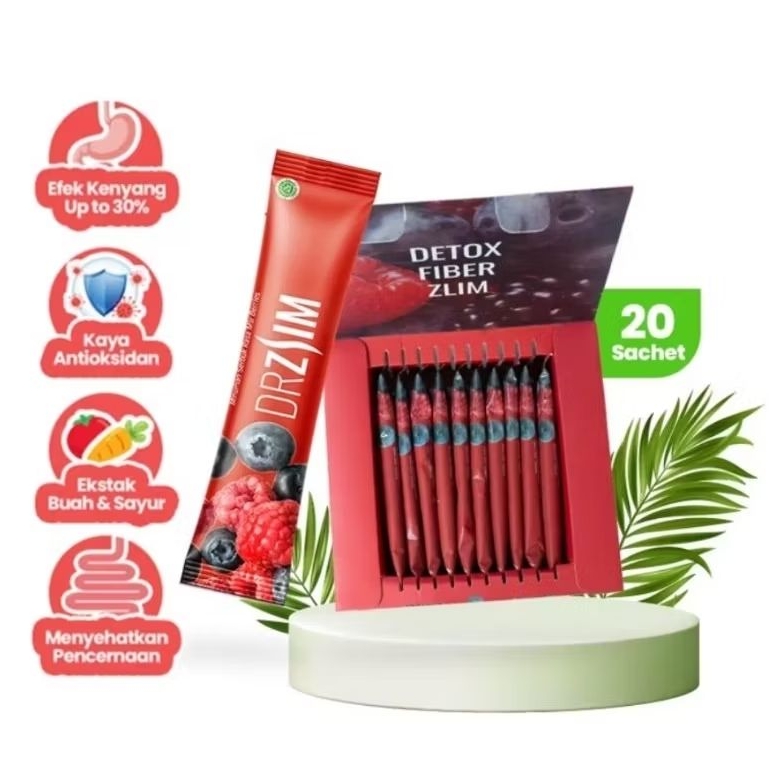 DRZLIM DETOX FIBER ZLIM MINUMAN diet pelancar pencernaan 20 sachet & 10 sachet Drzlim Official Shop 
