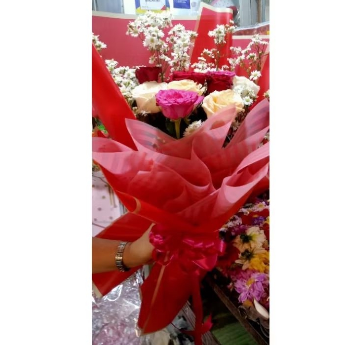 BUKET BUNGA SEGAR  ASLI BESAR