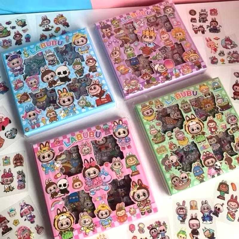 

Veiso_STICKER LABUBU KUROMI CAPYBARA MOMO LABUBUBOX ISI 100 LEMBAR PER BOX MURAH