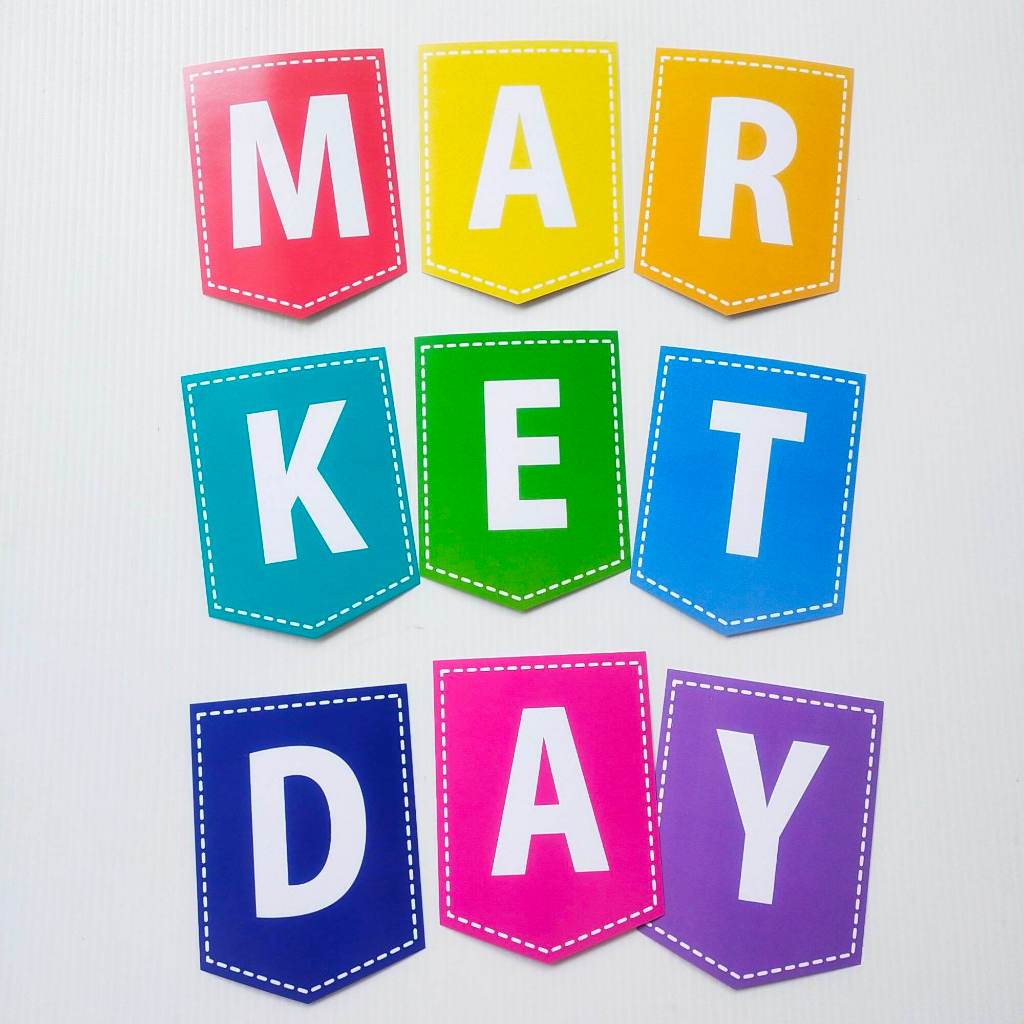 Bunting Flag Banner Tulisan Market Day