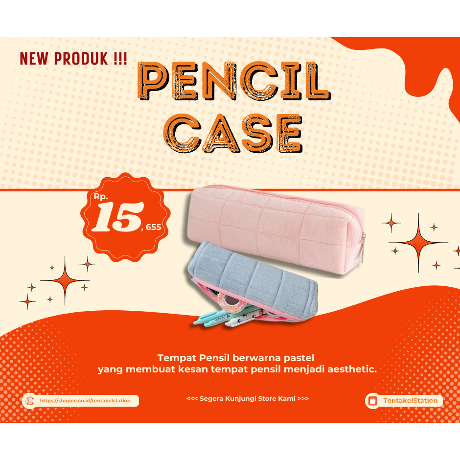 

PENCIL CASE PILLOW KOTAK PENSIL BANTAL PASTEL LUCU AESTHETIC