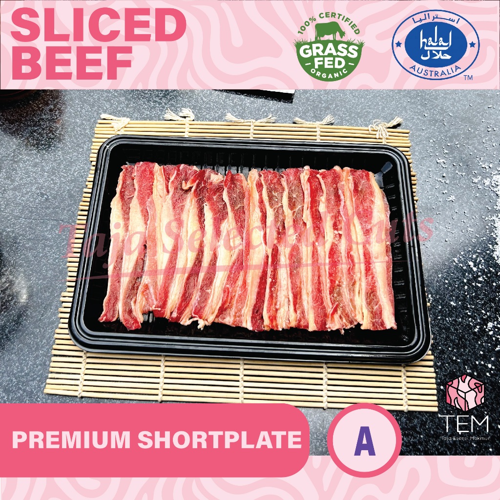 

Beef Shortplate Australian Premium Grass-Fed Grade A 250gr Daging Slice Premium Grassfed Organik