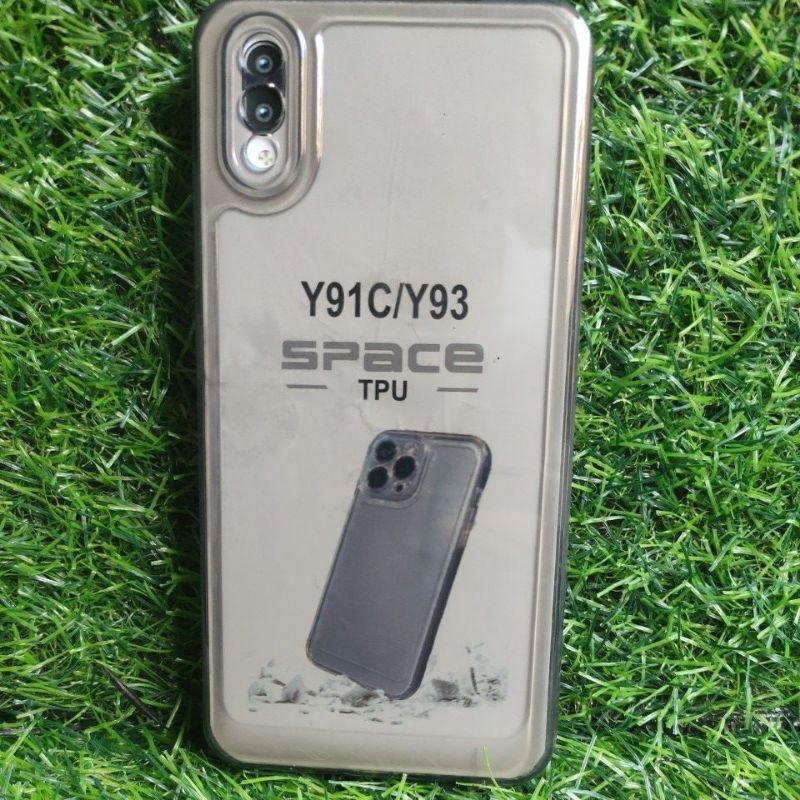 Softcase Casing Vivo Y91C Y93 Clear Bening Hitam Terasparan
