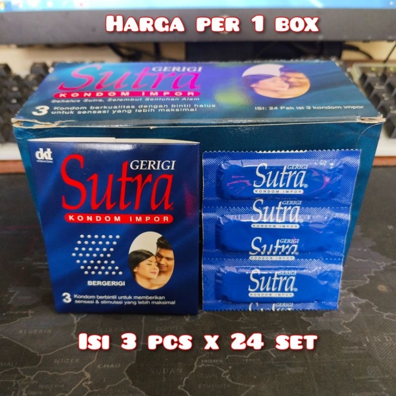 Kondom Sutra Gerigi isi 3 x 24 SET | Sutra Kondom Gerigi Biru Per BOX 24 SET