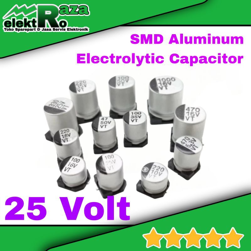 25 Volt  Elko Elco SMD 100uf 220uf 470uf 560uf 25V Kapasitor SMD Capasitor