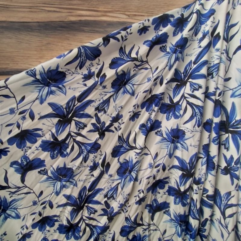 bahan kain rayon motif bunga kain rayon viscose premium