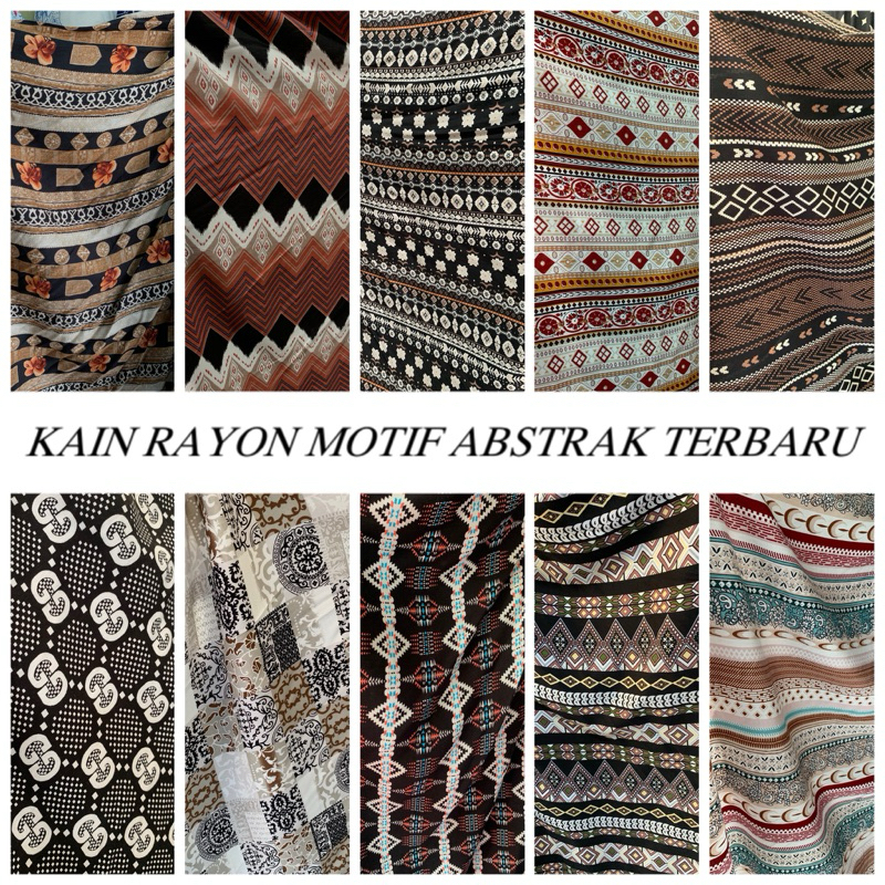 bahan kain katun rayon motif abstrak etnik terbaru/rayon premium/rayon motif batik/rayon viscose(har