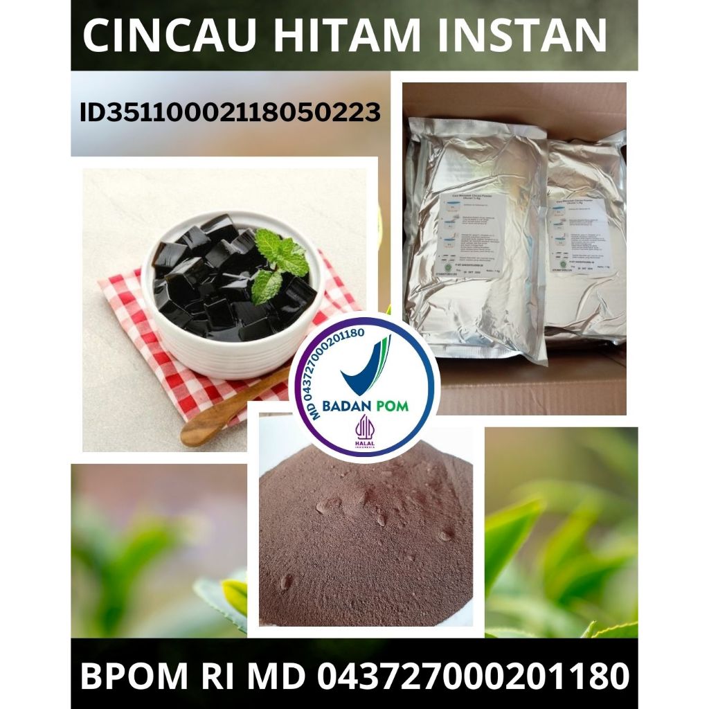 

BERKUALITAS...!! Cincau Hitam Instan Grass Jelly Janggelan Powder Kemasan Aluminium Foil 1 Kg