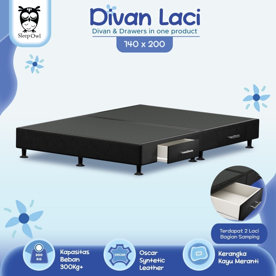 CITRA FURNITURE SLEEP OWL Divan Minimalis Laci 140 x 200 | Dipan Laci Drawer