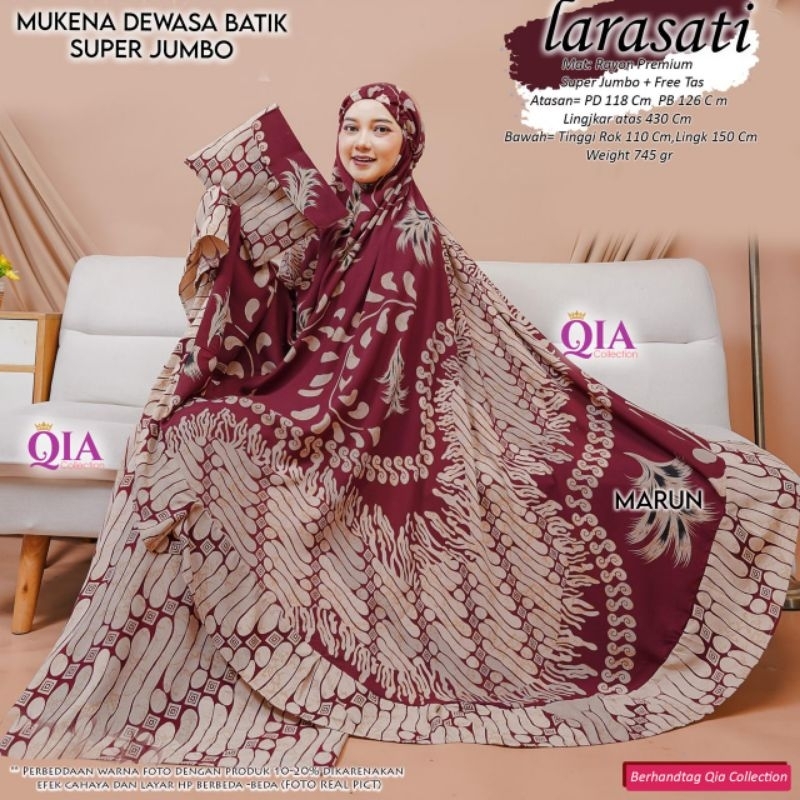 ~ New Arrivals ~ Pakaian Perlengkapan Sholat Telekung Mukena Dewasa Motif Batik Garis Garis Bintik B