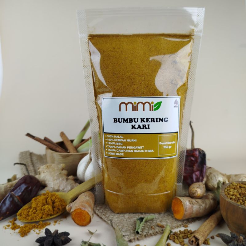 

Bumbu Kari / Kare / Bubuk Kare / Bubuk Kari Serbaguna MiMi 250gr